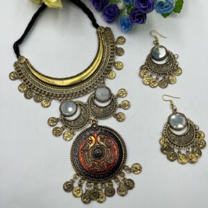 Brass look Afghan necklace