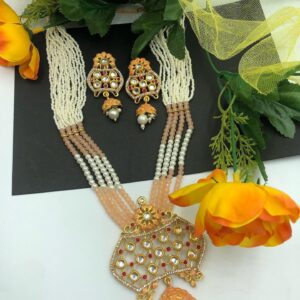 Sparshika Peach n Pearls Necklace