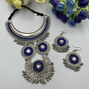 Afghan Necklace Blue