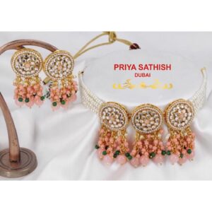 Venetia Kundan Choker Pink